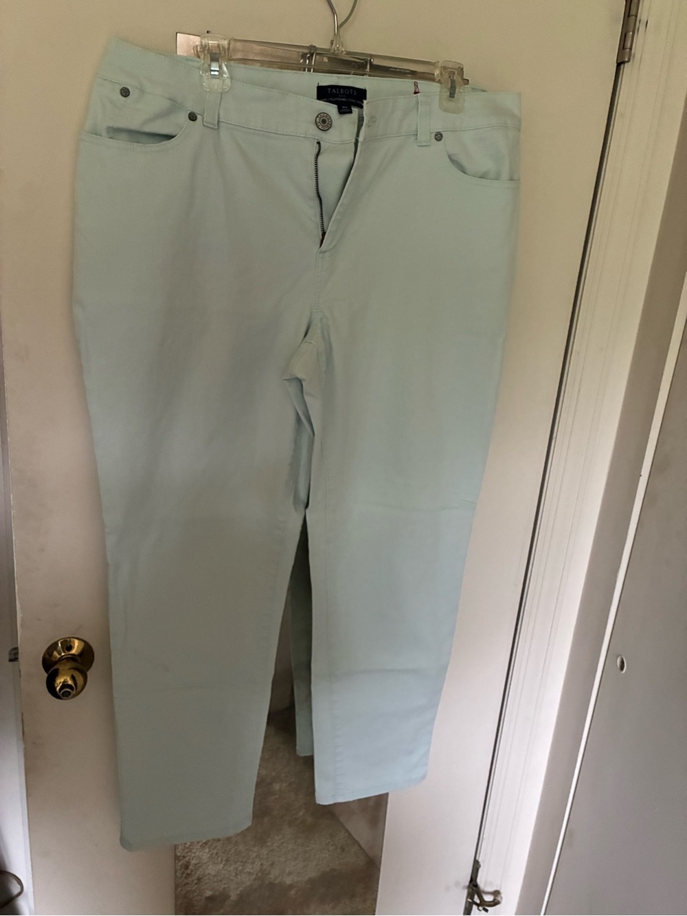 Talbots Women’s Light Mint Slim Straight Jeans Size 16w